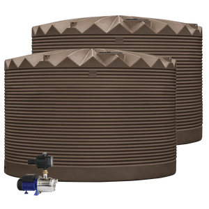 2 x 27,000L Rainwater Tanks + Pump Smooth Cream (Classic Cream™) RapidPlas Product from Austral Ag