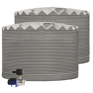 2 x 27,000L Rainwater Tanks + Pump Rivergum (Wilderness™) RapidPlas Product from Austral Ag