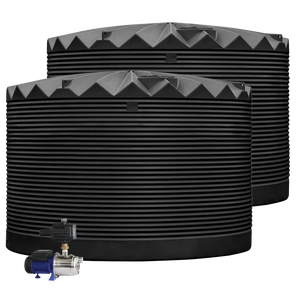 2 x 27,000L Rainwater Tanks + Pump Mountain Blue (Deep Ocean™) RapidPlas Product from Austral Ag
