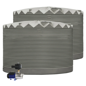 2 x 27,000L Rainwater Tanks + Pump Merino (Paperbark™) RapidPlas Product from Austral Ag