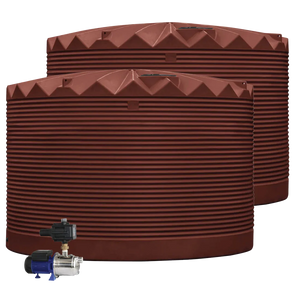 2 x 27,000L Rainwater Tanks + Pump Gull Grey (Shale Grey™) RapidPlas Product from Austral Ag