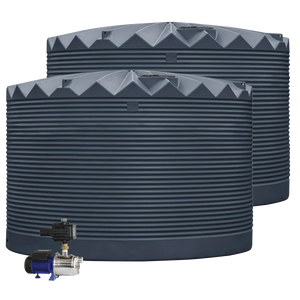 2 x 27,000L Rainwater Tanks + Pump Black (NightSky™) RapidPlas Product from Austral Ag
