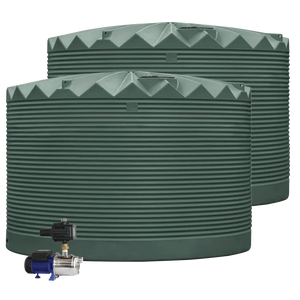 2 x 27,000L Rainwater Tanks + Pump Birch Grey (Dune™) RapidPlas Product from Austral Ag
