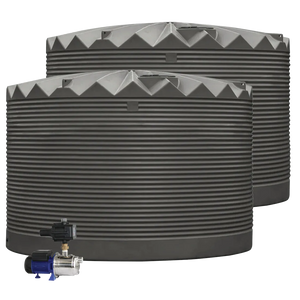 2 x 27,000L Rainwater Tanks + Pump Beige (Riversand™) RapidPlas Product from Austral Ag