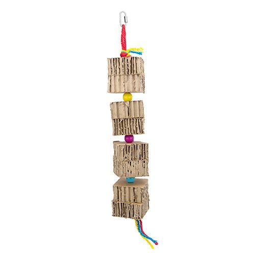 14726 - Animal Accessories - Bird Toy Destructive - Shredz Cardboard Tower with Beads - Austral Ag