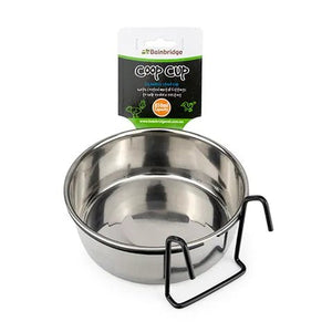 11503 - Animal Accessories - Coop Cup Stainless Steel with Hook Holder - 850ml - Austral Ag