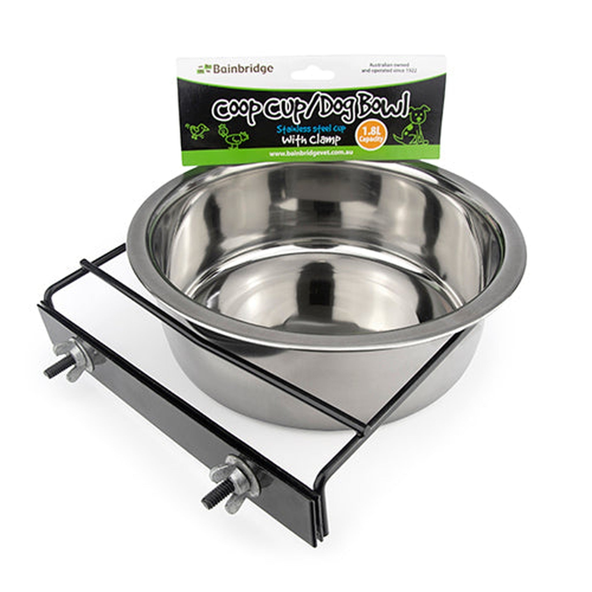 Dog Bowl with Clamp Holder - Animal Accessories - Austral Ag