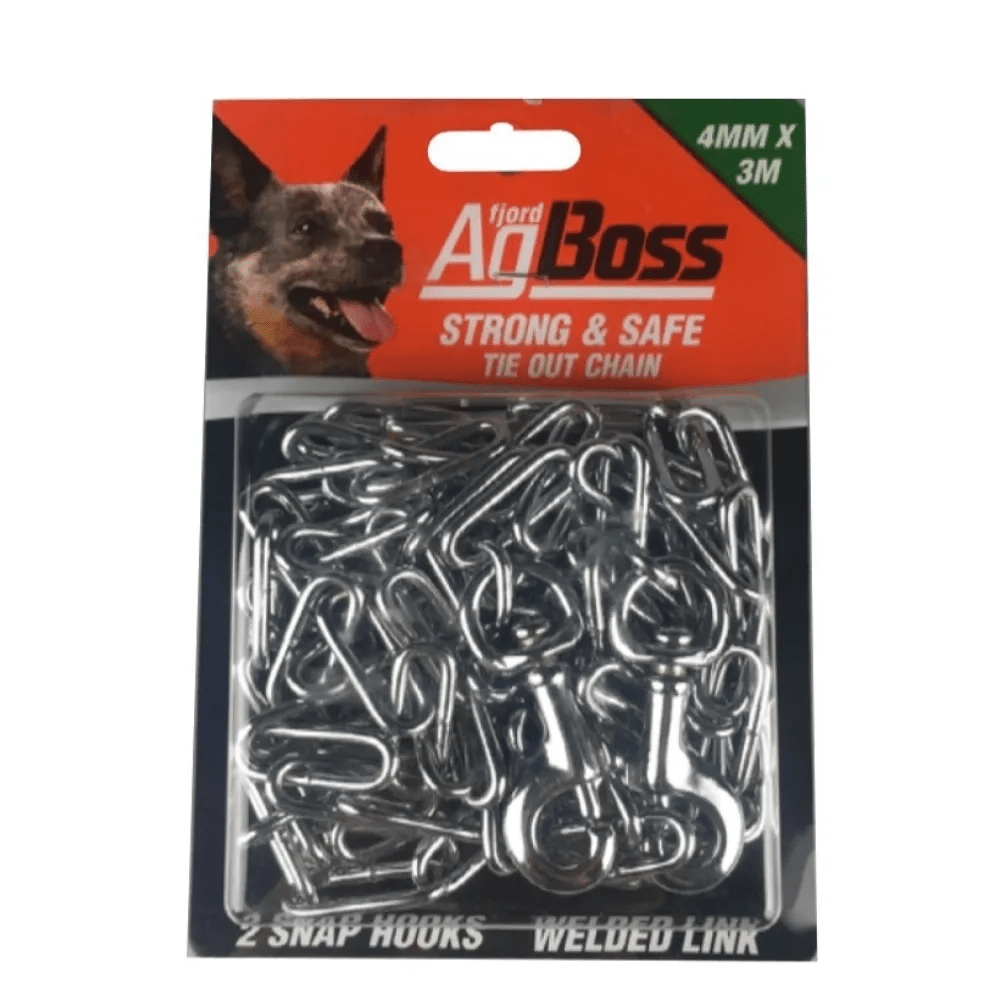 Dog Tie Out Chain with Snap Hooks - Animal Accessories - Austral Ag