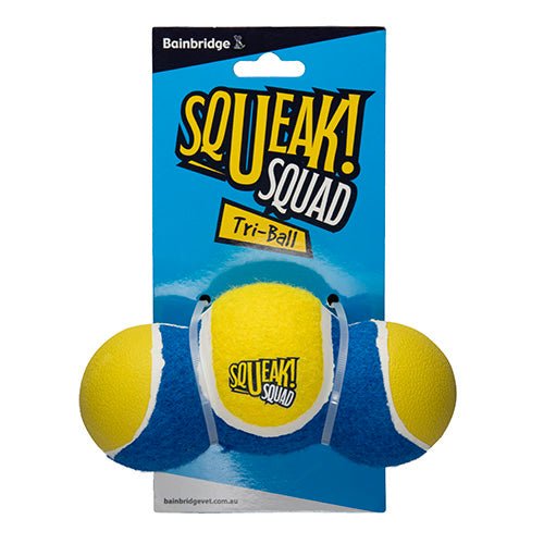 Dog Toy - Squeak Squad - Tri Tennis Ball - Animal Accessories - Austral Ag