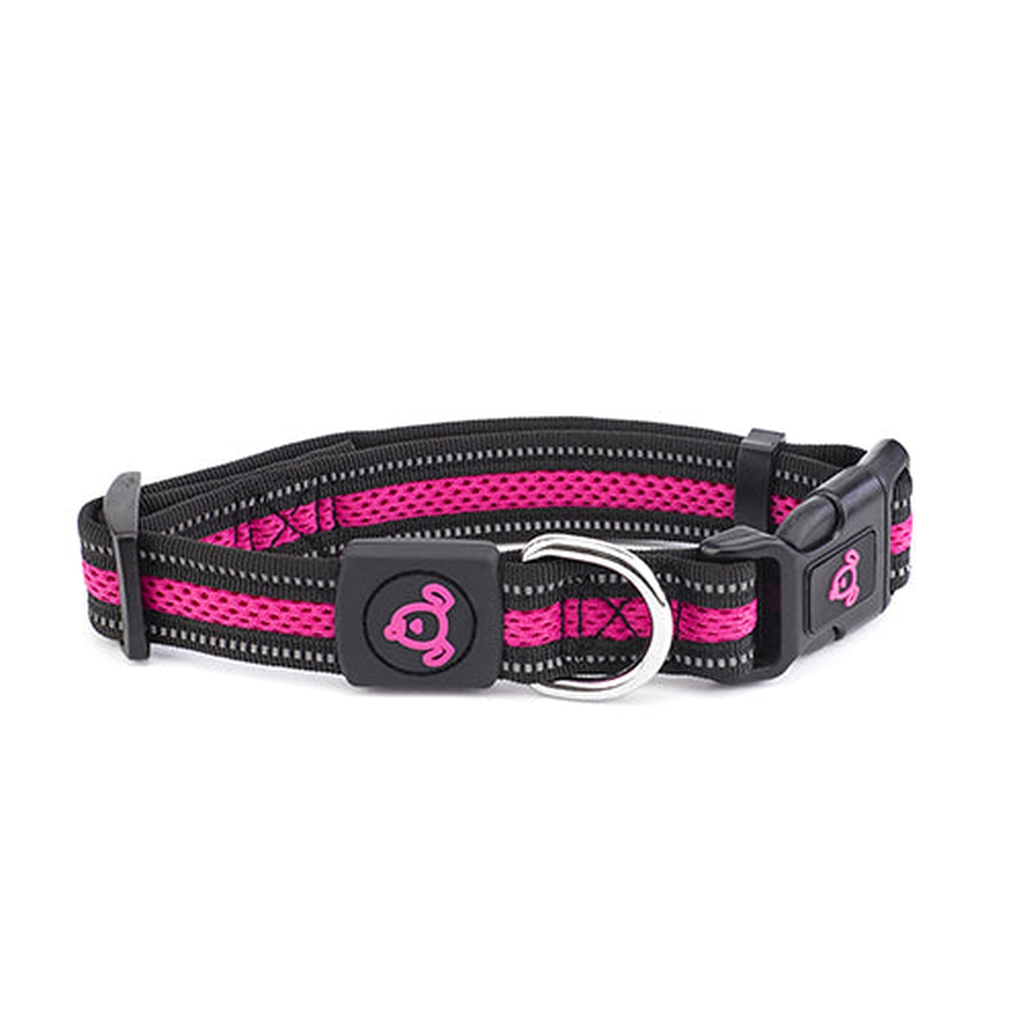14218 - Animal Accessories - Double Layer Reflective Mesh Collar - Pink - Large - Austral Ag