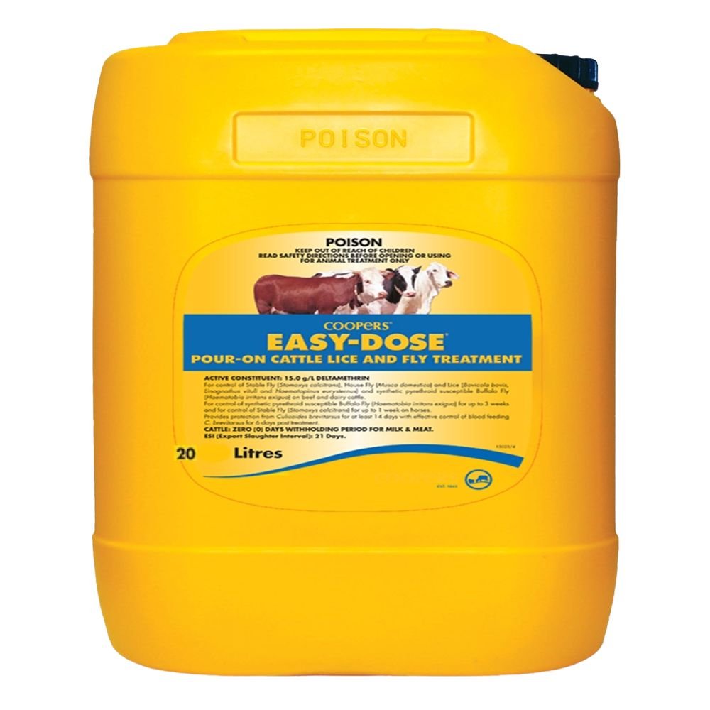10023 - Animal Health - Easy Dose Pour On for Cattle Lice & Fly Treatment - 20L - Austral Ag