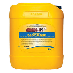 10023 - Animal Health - Easy Dose Pour On for Cattle Lice & Fly Treatment - 20L - Austral Ag