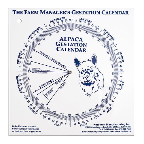 Gestation Calendar - Alpaca - Animal Health - Austral Ag