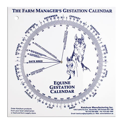 Gestation Calendar - Equine - Animal Health - Austral Ag