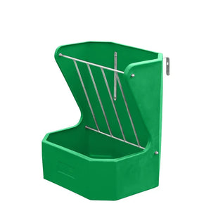 16173 - Livestock - Hayrack with Feed Bin no lid - Rapid Plas Green - Austral Ag