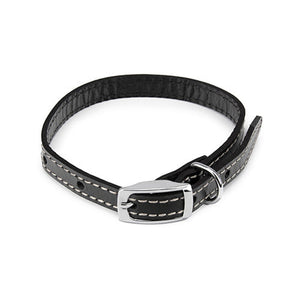 11508 - Animal Accessories - Leather Collar Traditional - Black - 40cm - Austral Ag