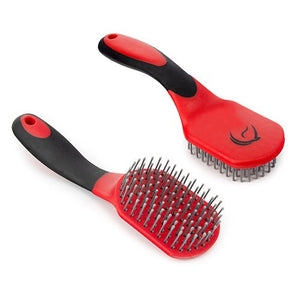 11452 - Animal Accessories - MANE & TAIL BRUSH - Red/Black - Austral Ag
