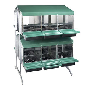 14648 - Animal Accessories - Nesting Box Metal Rollaway Battery Hole Double Row, Double Sided with Legs - 12 - Austral Ag