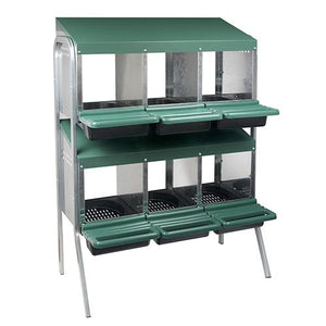 14645 - Animal Accessories - Nesting Box Metal Rollaway Battery Hole Double Row, Single Sided with Legs - 6 - Austral Ag