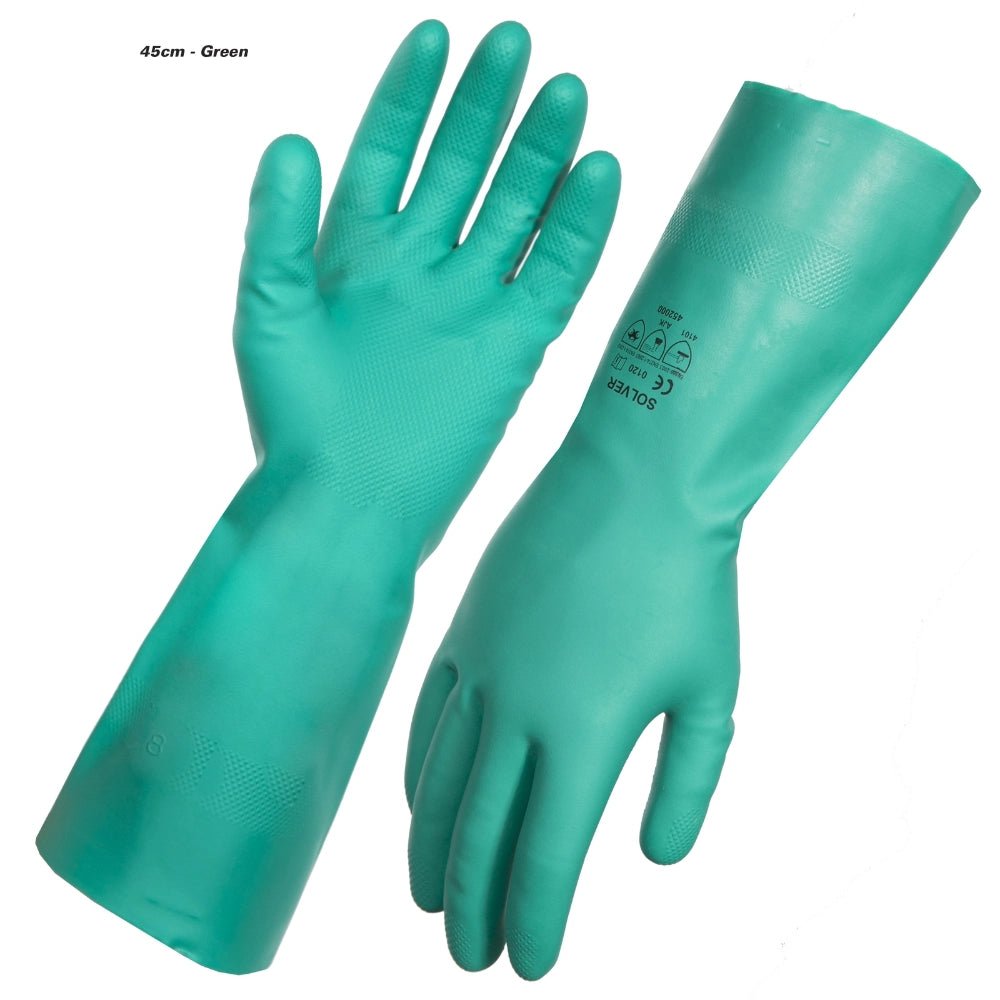 18327 - Animal Health - Nitrile Gloves Heavy Duty - Green - Size 9 - Austral Ag