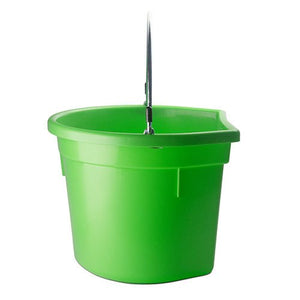 18568 - Animal Accessories - Plastic Flat Back Bucket with Metal Handle - Blue - 20 Litre - Austral Ag
