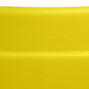 18573 - Animal Accessories - Plastic Flat Back Bucket with Metal Handle - Yellow - 20 Litre - Austral Ag