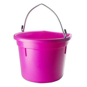 18570 - Animal Accessories - Plastic Flat Back Bucket with Metal Handle - Orange - 20 Litre - Austral Ag