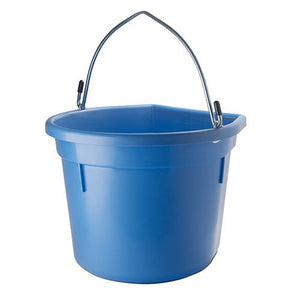 18567 - Animal Accessories - Plastic Flat Back Bucket with Metal Handle - Yellow - 8 Litre - Austral Ag