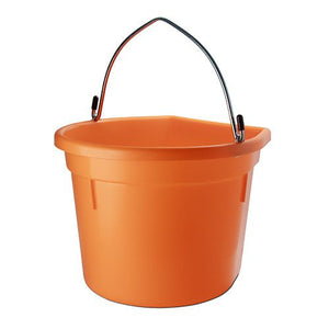 18570 - Animal Accessories - Plastic Flat Back Bucket with Metal Handle - Orange - 20 Litre - Austral Ag