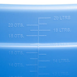 18568 - Animal Accessories - Plastic Flat Back Bucket with Metal Handle - Blue - 20 Litre - Austral Ag