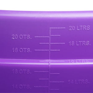 18572 - Animal Accessories - Plastic Flat Back Bucket with Metal Handle - Purple - 20 Litre - Austral Ag