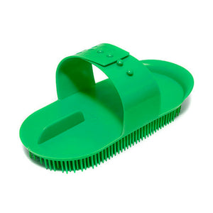 13183 - Animal Accessories - Plastic Massage Curry Comb - Green - Large - Austral Ag