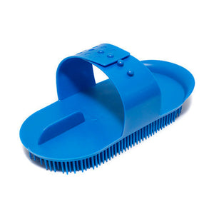 13182 - Animal Accessories - Plastic Massage Curry Comb - Blue - Large - Austral Ag