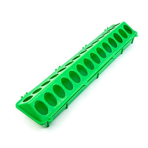 14576 - Animal Accessories - Plastic Poultry Feed Trough with Holes - Green - 28 - Austral Ag
