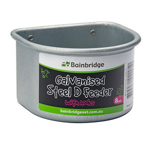 18596 - Animal Accessories - Poultry D Feeder Galvanised Steel with Hooks - 8cm - Austral Ag