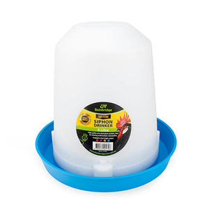 14457 - Animal Accessories - Poultry Drinker Siphon Straight - Blue - 5L - Austral Ag