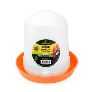 14454 - Animal Accessories - Poultry Drinker Siphon Straight - Orange - 3L - Austral Ag