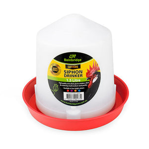 14452 - Animal Accessories - Poultry Drinker Siphon Straight - Red - 1.5L - Austral Ag