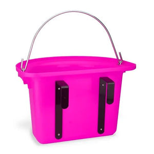 18591 - Animal Accessories - Rail Hanging Flat Back Bucket with Metal Handle - Pink - 12 Litre - Austral Ag