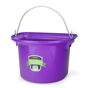18591 - Animal Accessories - Rail Hanging Flat Back Bucket with Metal Handle - Pink - 12 Litre - Austral Ag