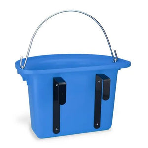 18588 - Animal Accessories - Rail Hanging Flat Back Bucket with Metal Handle - Blue - 12 Litre - Austral Ag