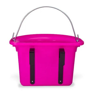 18591 - Animal Accessories - Rail Hanging Flat Back Bucket with Metal Handle - Pink - 12 Litre - Austral Ag