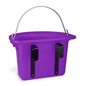 18592 - Animal Accessories - Rail Hanging Flat Back Bucket with Metal Handle - Purple - 12 Litre - Austral Ag