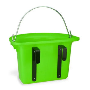 18589 - Animal Accessories - Rail Hanging Flat Back Bucket with Metal Handle - Green - 12 Litre - Austral Ag