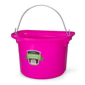 18590 - Animal Accessories - Rail Hanging Flat Back Bucket with Metal Handle - Orange - 12 Litre - Austral Ag