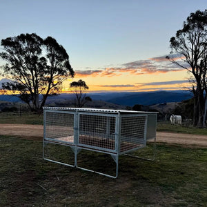18518 - Animal Accessories - SDK Raised Dog Kennel Portable Outdoor Steel Cage with Roof - 1 - Austral Ag
