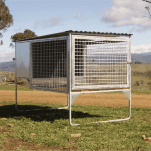 18518 - Animal Accessories - SDK Raised Dog Kennel Portable Outdoor Steel Cage with Roof - 1 - Austral Ag