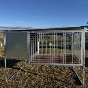 18518 - Animal Accessories - SDK Raised Dog Kennel Portable Outdoor Steel Cage with Roof - 1 - Austral Ag