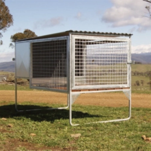 SDK Raised Dog Kennel Portable Outdoor Steel Cage with Roof