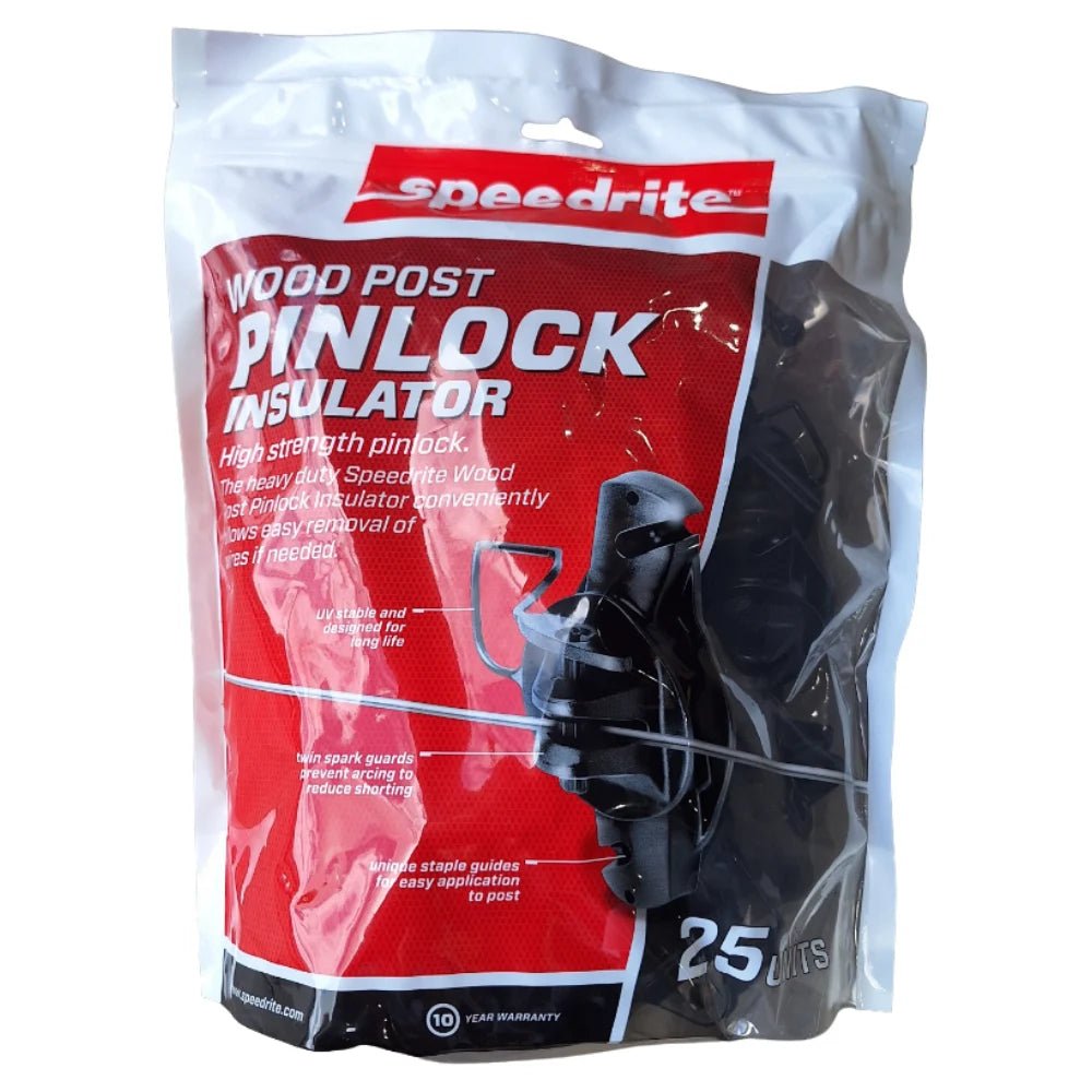 18907 - Fencing - Speedrite Wood Post Pinlock Insulator - 25 Pk - Austral Ag
